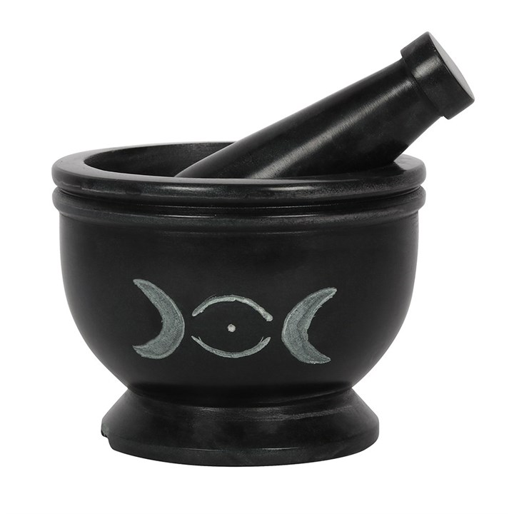 Soap Stone Triple Moon Pestle and Mortar - Image 2